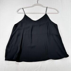 Active USA Black Chiffon Flowy Tank Top Womens Small Spaghetti Strap Blouse NWOT